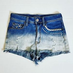 Kendall & Kylie Denim Ombre Distressed Shorts 3